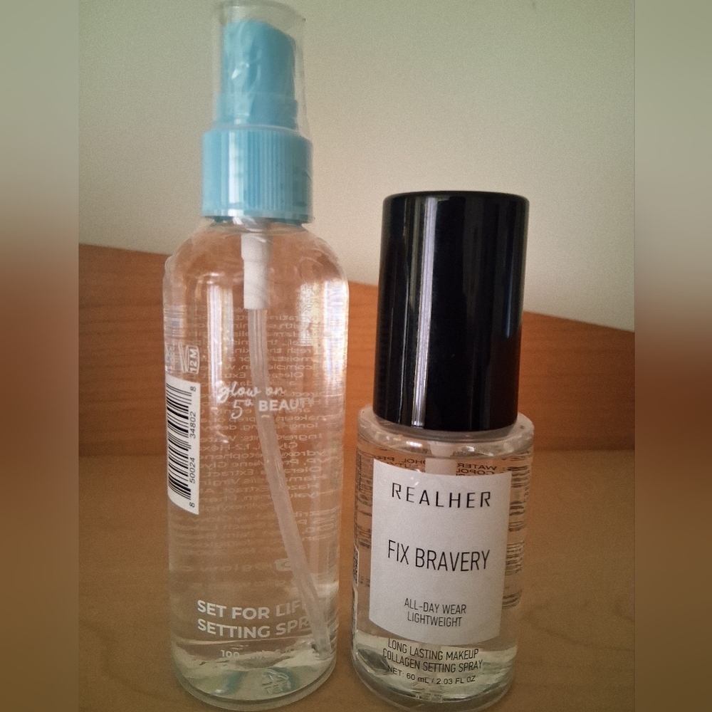 RealHer Setting Spray Duo with Clear and Black Bottles